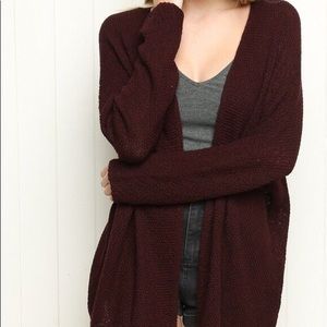 Brandy Melville Caroline Cardigan in Maroon